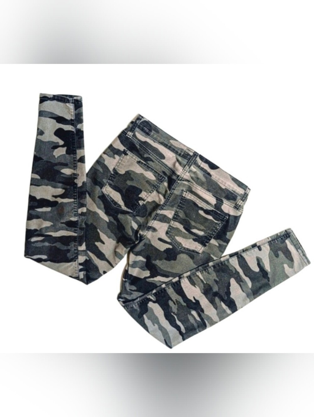 Current/Elliott The Ankle Skinny Coated Camo Jeans Size 27 Mid Rise
